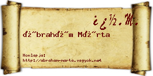 Ábrahám Márta névjegykártya